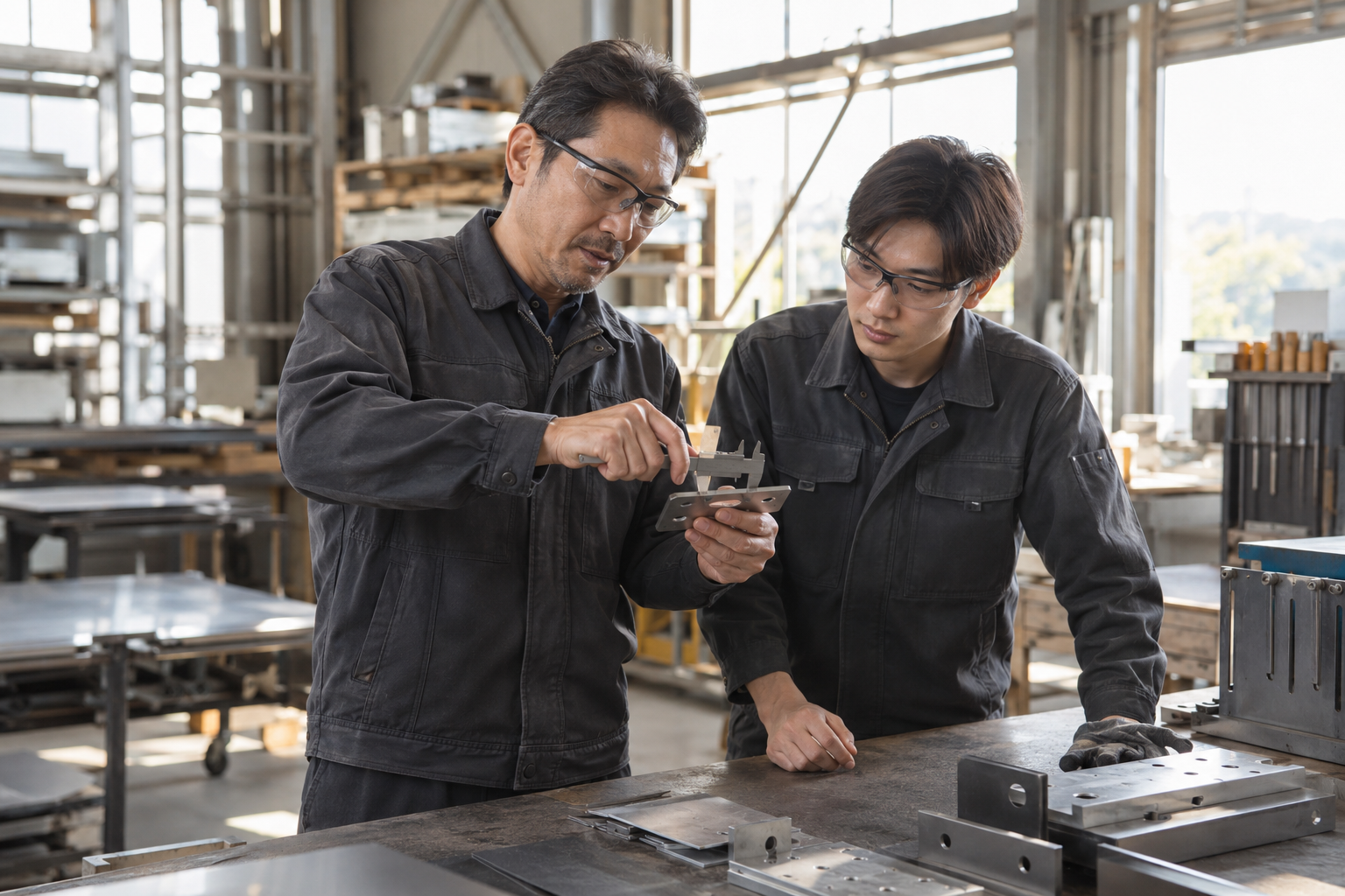 保護具を着用した職人が溶接するイメージ